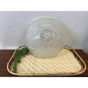 Vintage Frosted Glass Ceiling Light Globe Fixture 12” Wide